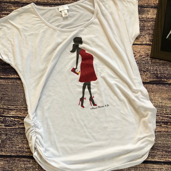 🌀Motherhood Maternity | White Ruched Glam Tee - Picture 2 of 4